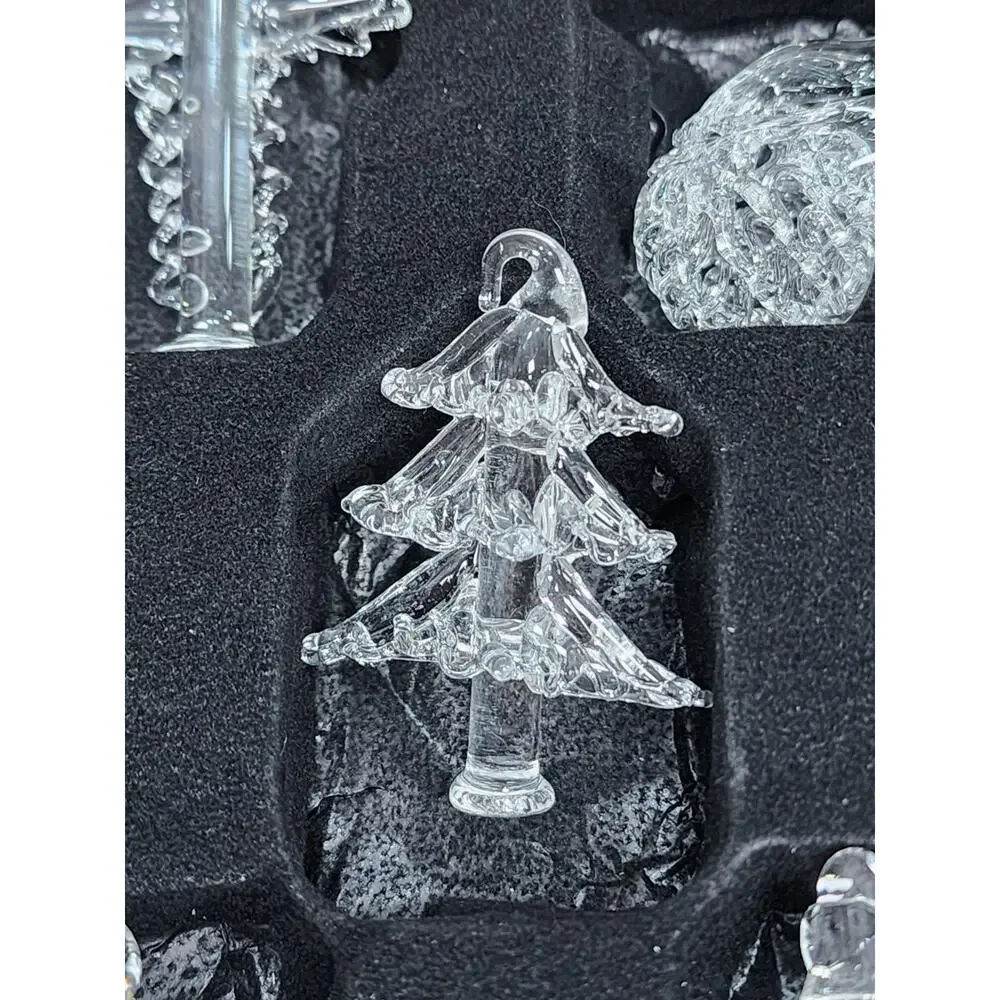 Vintage 10 Spun Glass Christmas Tree Ornaments Angels Christmas Trees in Boxes